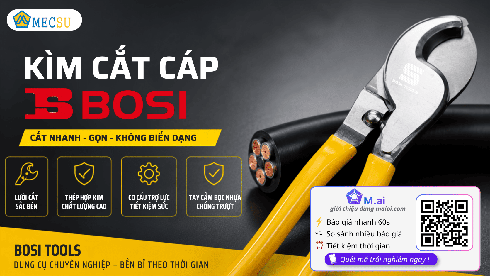 Kìm Cắt Cáp BOSI: Thông Số Kỹ Thuật & Chất Lượng